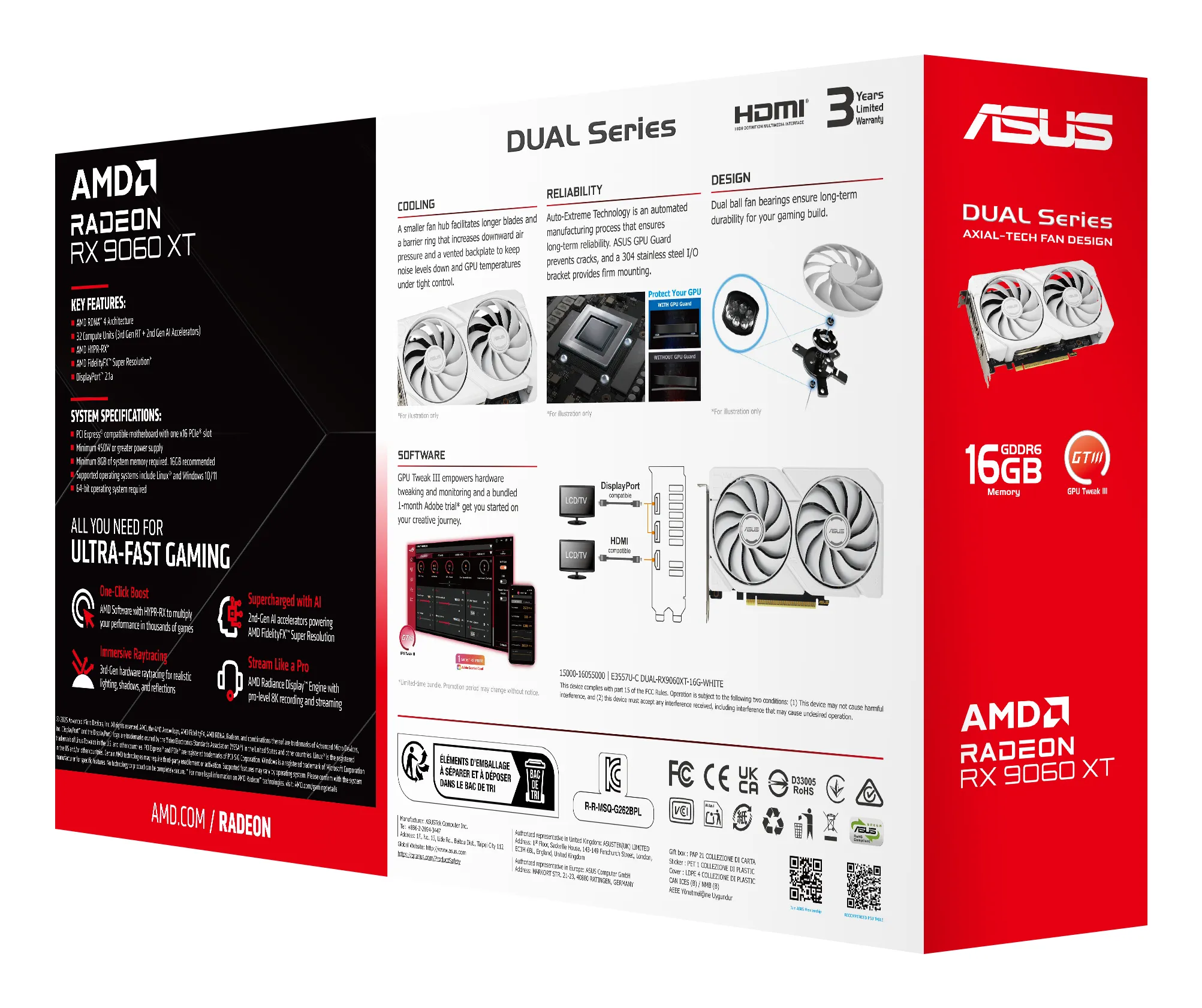 Asus Radeon RX 9060 XT Dual White 16GB - Graphics card