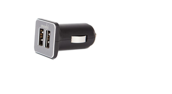 Moshi Revolt Duo car charger with Lighting cable 6 ft (1.8m) - Black