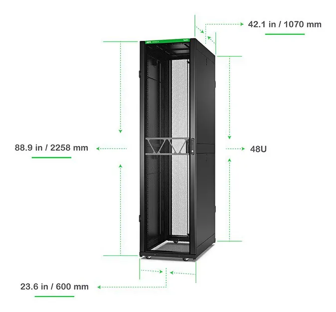 APC NetShelter SX Server Rack Gen 2 48U 2258H x 600W x 1070D mm w/ Sides Black