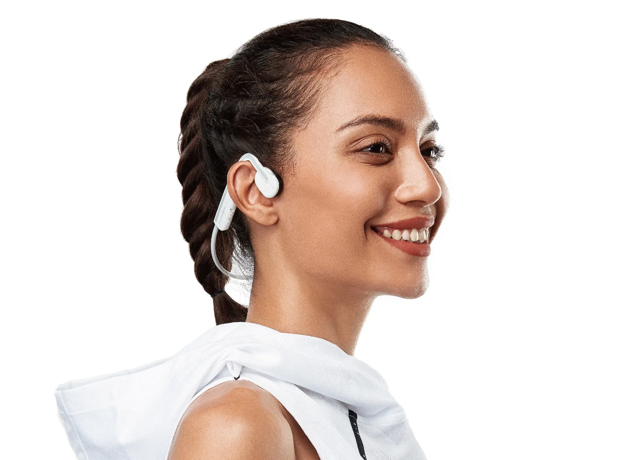Shokz OpenMove - benledande hörlurar, Vit