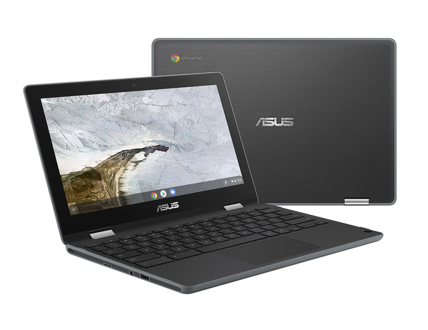 Asus 11.6" Chromebook Flip C214MA, 32 Gt, Chrome OS -kannettava, Harmaa
