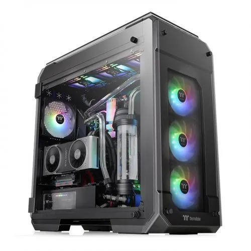 Thermaltake View 71 ARGB Edition full-tower chassi, med f&ouml;nster, med RGB-belysning, svart