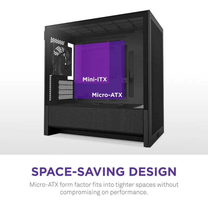 NZXT H3 Flow (2025) mATX - chassi, Svart