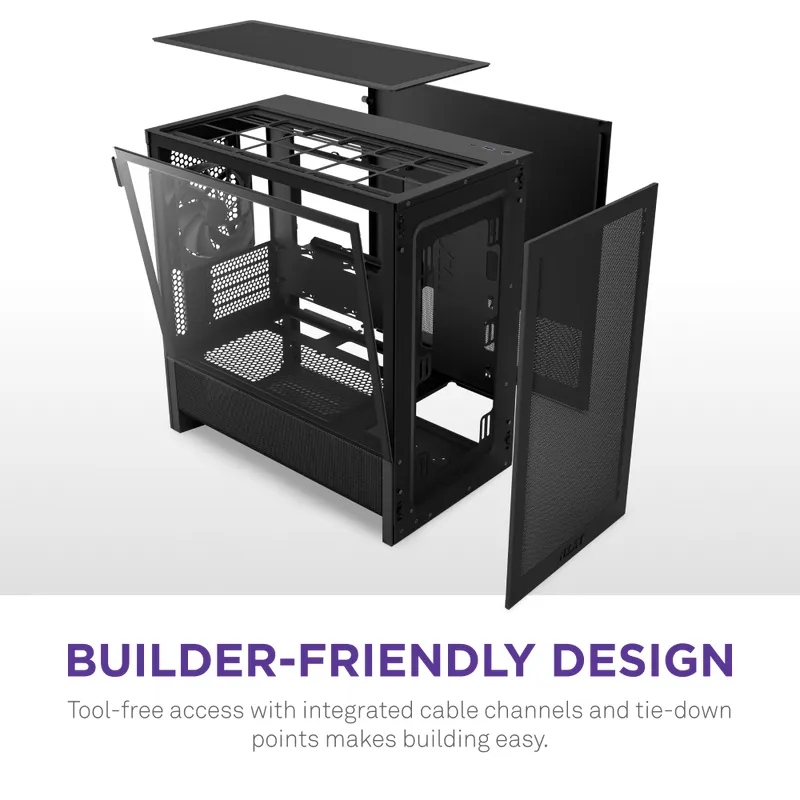 NZXT H3 Flow (2025) mATX - chassi, Svart