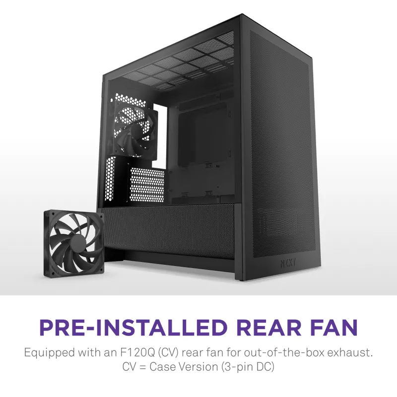 NZXT H3 Flow (2025) mATX - chassi, Svart