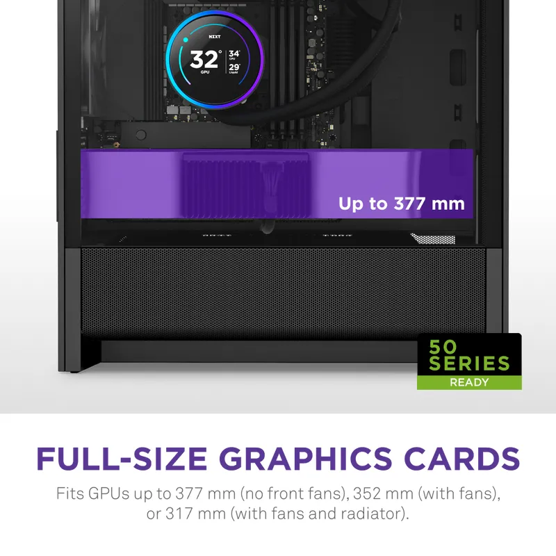 NZXT H3 Flow (2025) mATX - chassi, Svart