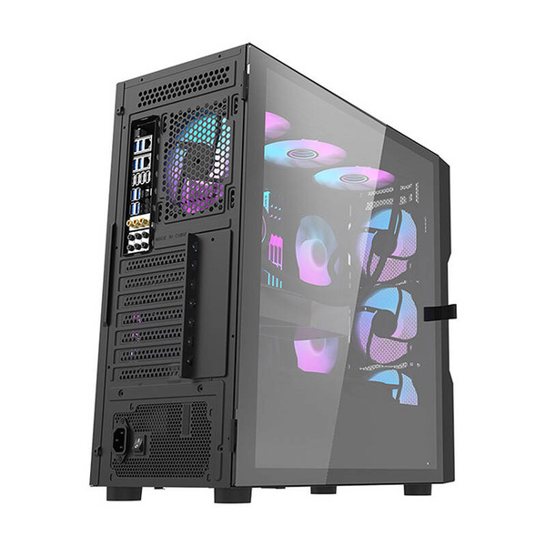 DARKFLASH DK431 Mesh Midi-Tower Case with window and RGB lighting, Black