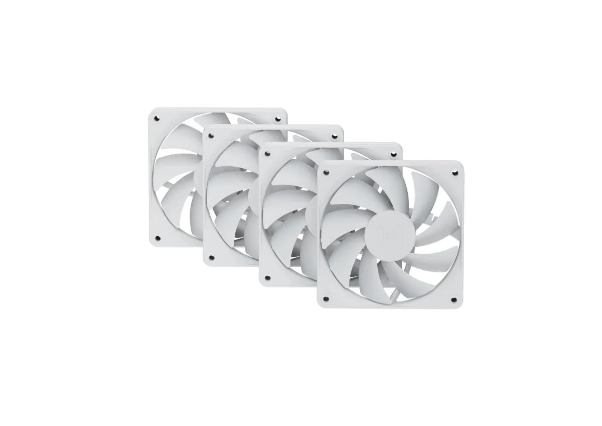HYTE FA12 PWM ARGB Fan Kit, Fluid Dynamic Bearing, 120mm, 4-pack, White