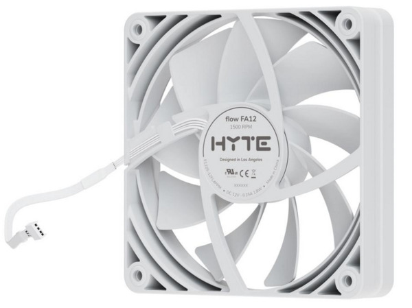 HYTE FA12 PWM ARGB Fan Kit, Fluid Dynamic Bearing, 120mm, 4-pack, White