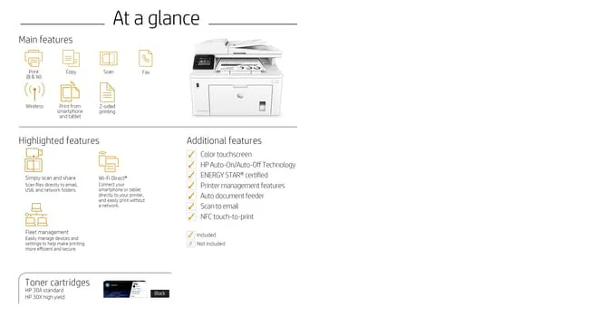 HP LaserJet Pro M227fdw Duplex, LAN/Wi-Fi, A4 - mono laser printer