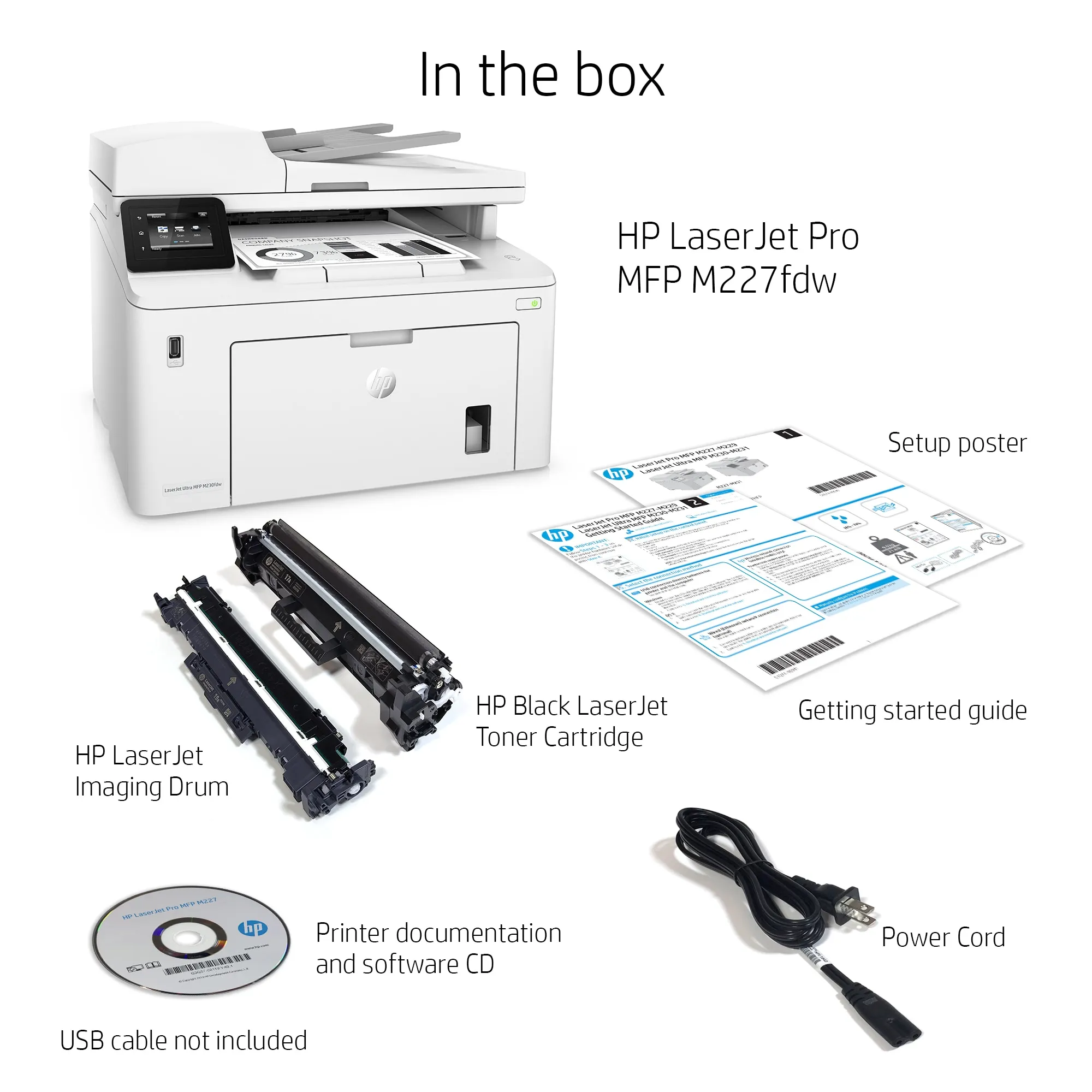 HP LaserJet Pro M227fdw Duplex, LAN/Wi-Fi, A4 - mono laser printer