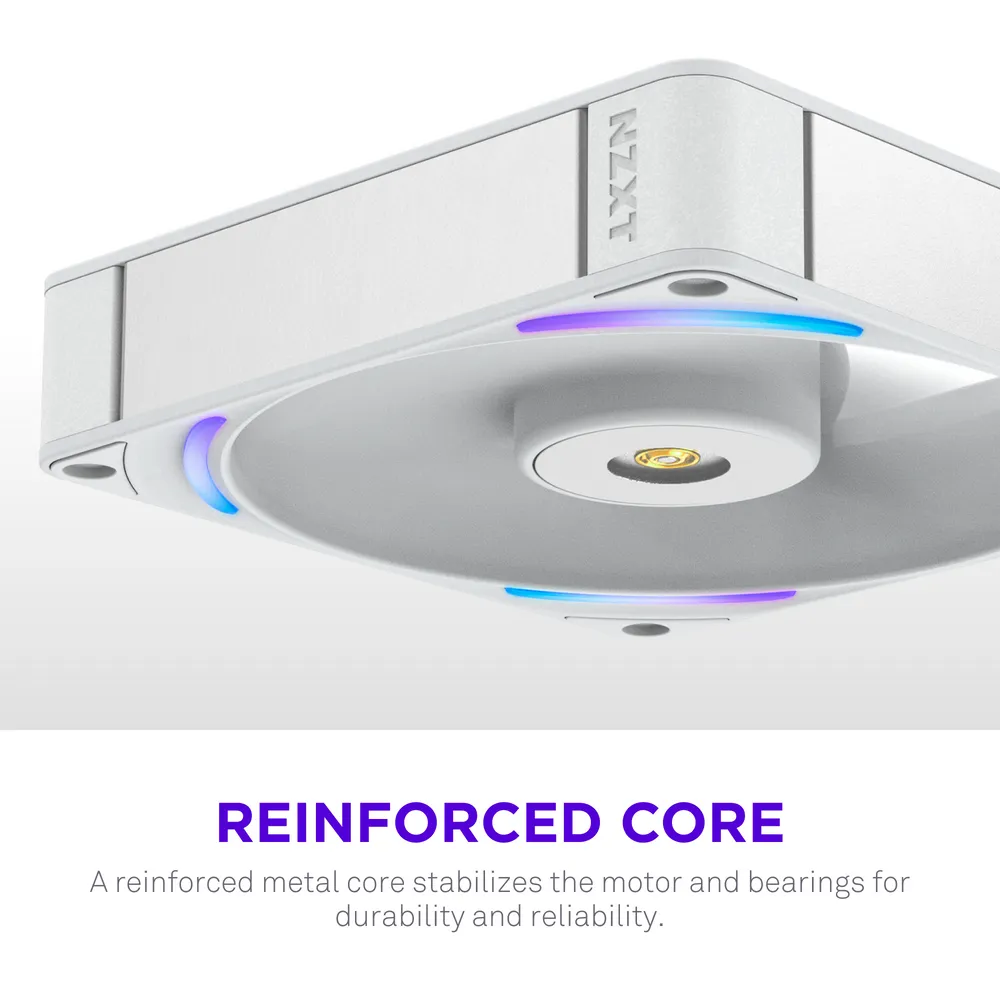 NZXT F140X Performance PWM RGB -tuuletin, 140 mm, nestelaakeri, valkoinen