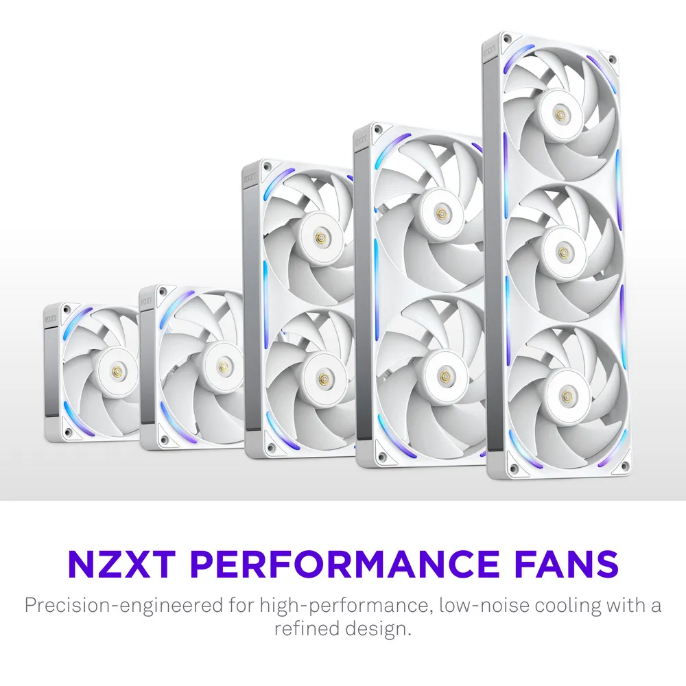 NZXT F240X PWM RGB Fan, Fluid Dynamic Bearing, 120mm, White
