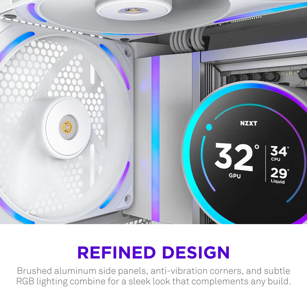 NZXT F140X Performance PWM RGB -tuuletin, 140 mm, nestelaakeri, valkoinen