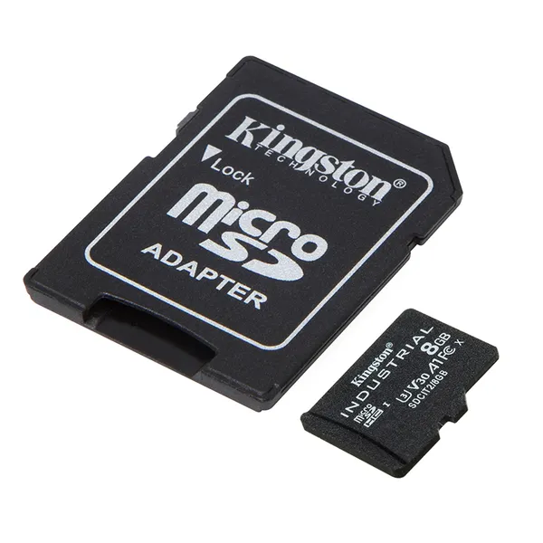 Kingston Industrial C10 A1 8 Gt MicroSDHC -muistikortti + SD-adapteri
