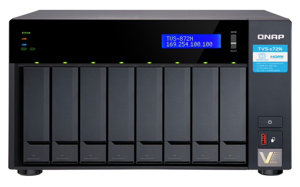 Qnap TVS-872N-I3-8G, 8x h&aring;rdiskplatser - NAS-server