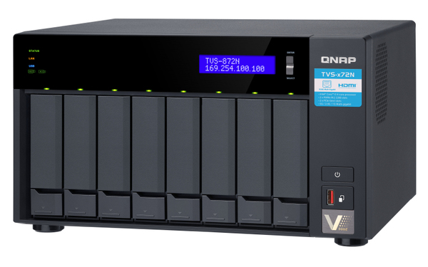 Qnap TVS-872N-I3-8G, 8x h&aring;rdiskplatser - NAS-server