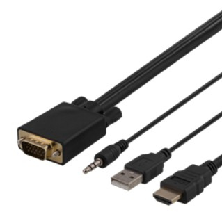 VGA to HDMI+USB+Sound 2m black