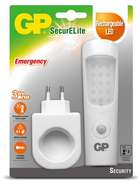GP SecurELite 3-in-1, 650 mAh, 115 lm, ficklampa och n&ouml;dljus