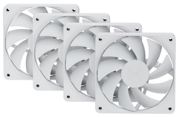 HYTE FA12 PWM ARGB Fan Kit, Fluid Dynamic Bearing, 120mm, 4-pack, White