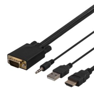 VGA to HDMI+USB+Sound 2m black