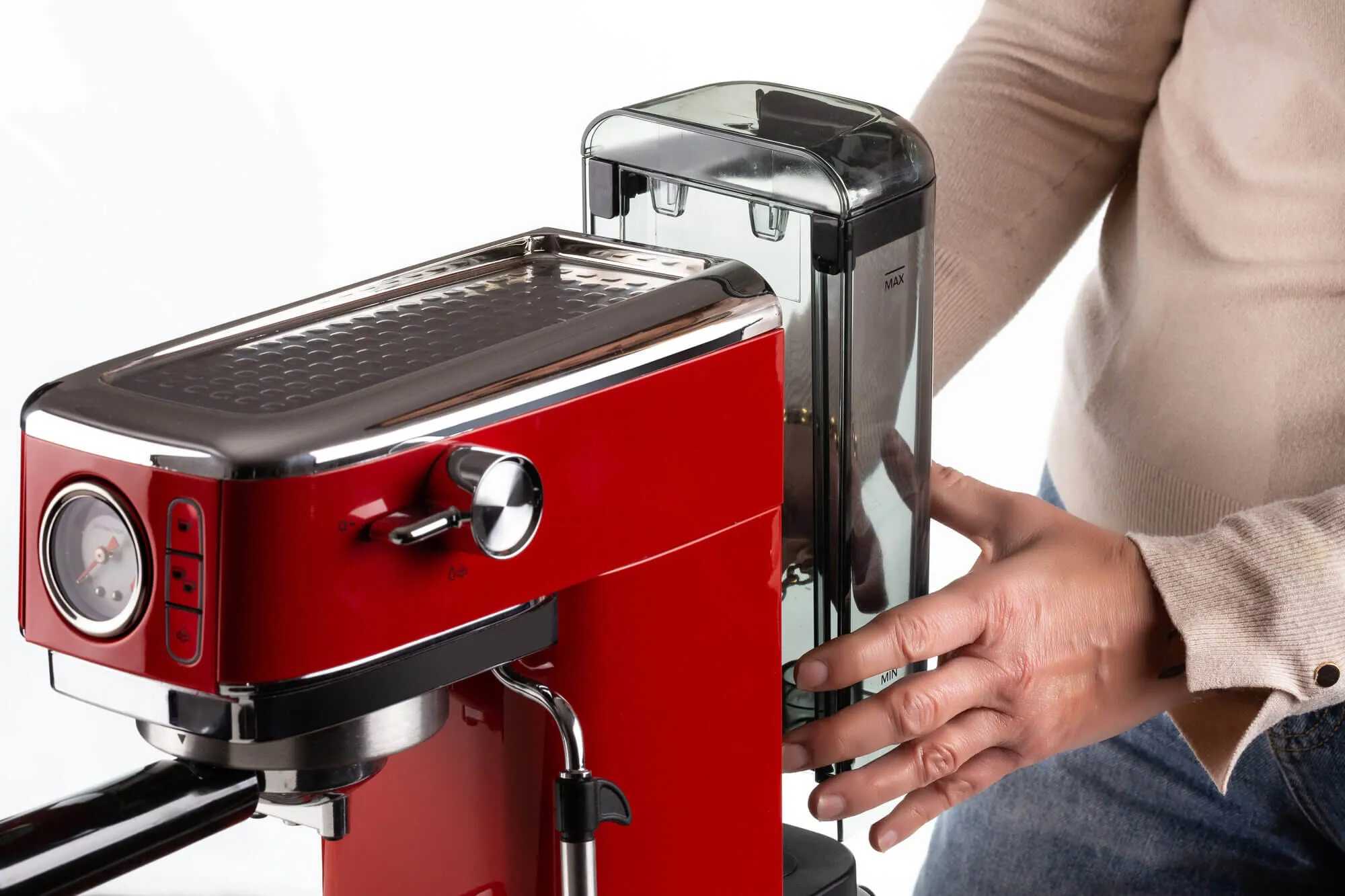 Ariete Slim Moderna 1381/33 espressomaskin, r&ouml;d