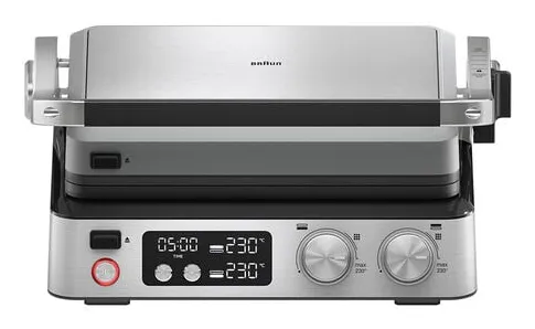 Braun MultiGrill 7 CG 7044 Contact Grill, 2000 W, Black/Stainless Steel