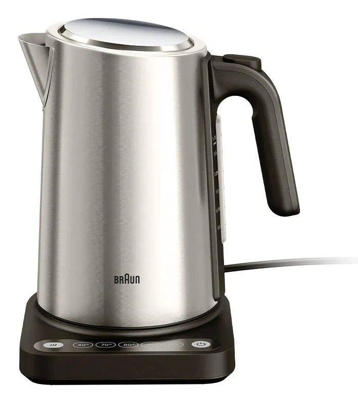 Braun Identity Collection WK 5205 vattenkokare, 1,7 l, 2200 W, svart/rostfritt st&aring;l