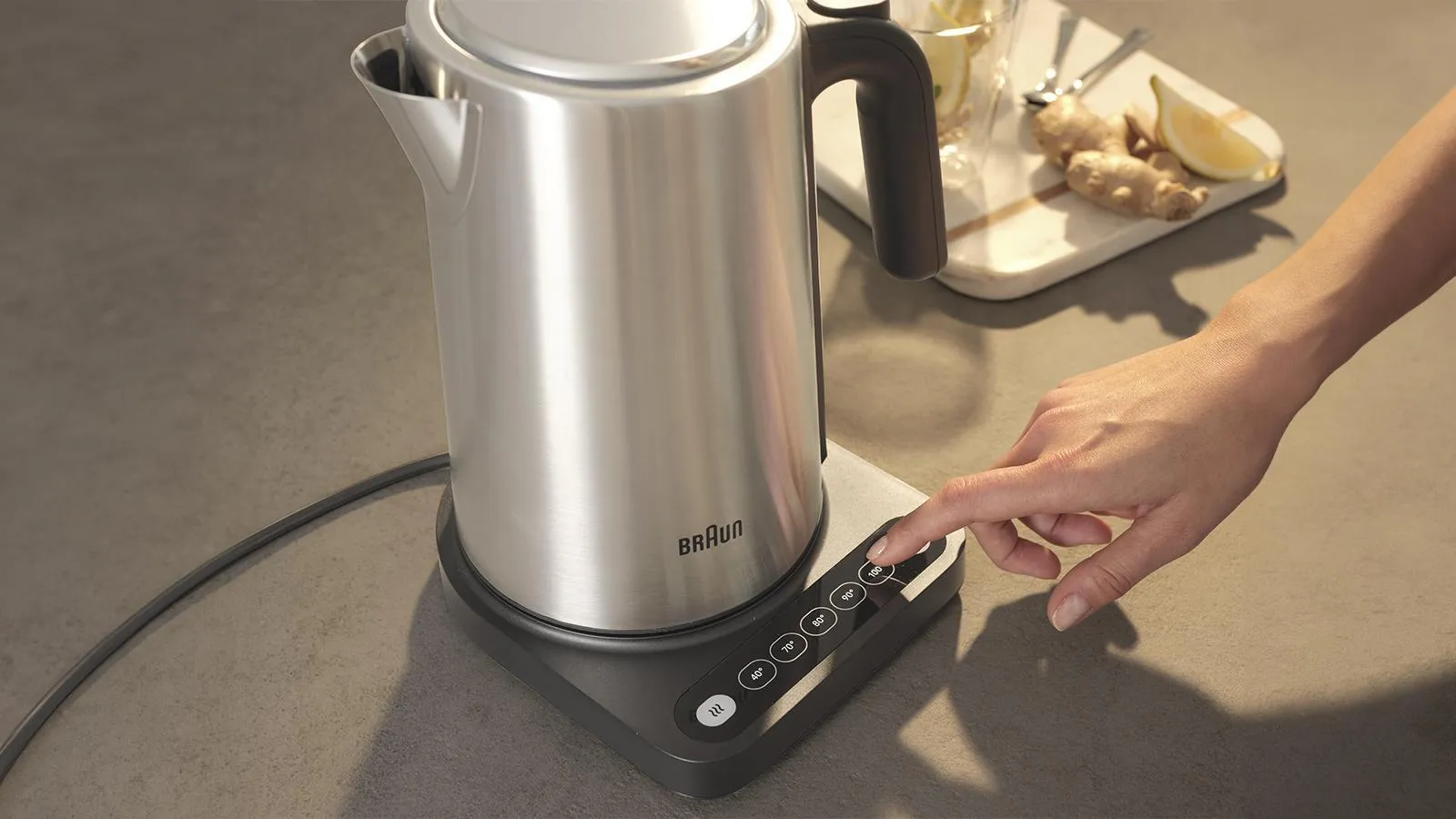 Braun Identity Collection WK 5205 vattenkokare, 1,7 l, 2200 W, svart/rostfritt st&aring;l