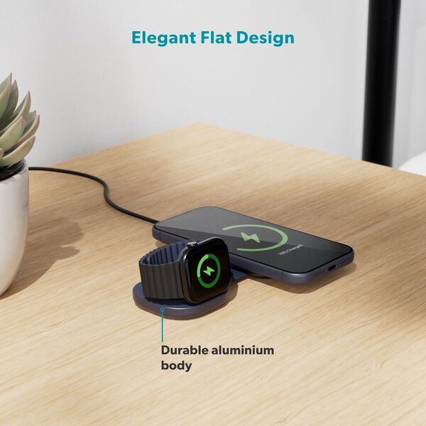 Epico UltraBase Qi2 25W 2in1 Fold Metal Mag+ Wireless Charger EF35 | Deep Blue | Protective  &amp;  Travel Pouch Included