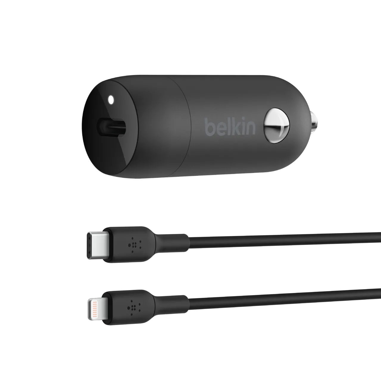 30W USB-C PD Car Charger With PPS W/PVC,C-LTG, 1m, Black