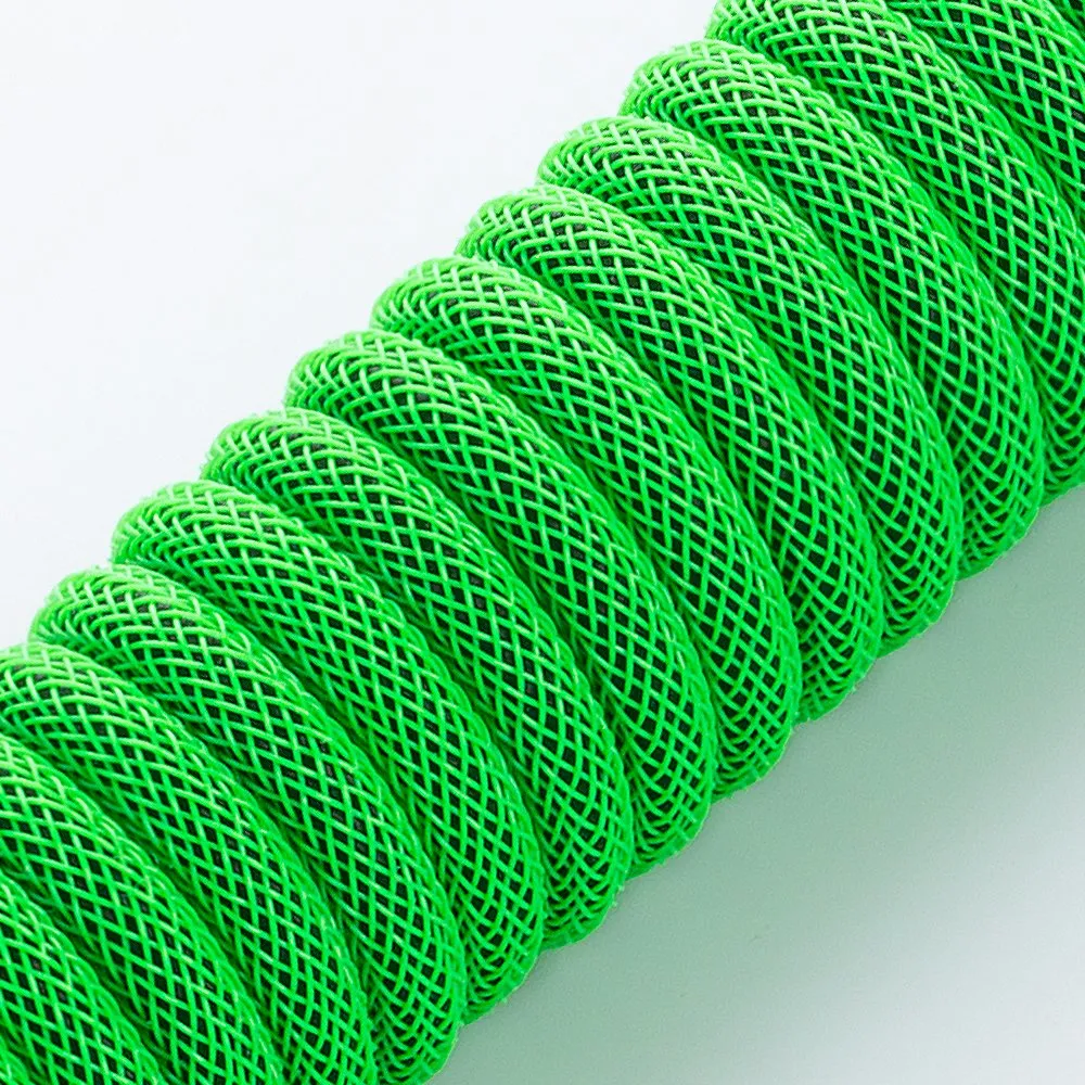 CableMod Pro Coiled Keyboard Cable, USB A -&gt; USB Type C, 150cm, Viper Green