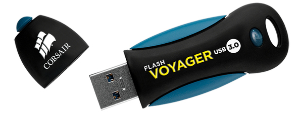 Corsair Flash Voyager USB 3.2 Gen 1 256GB memory stick, Black/Blue