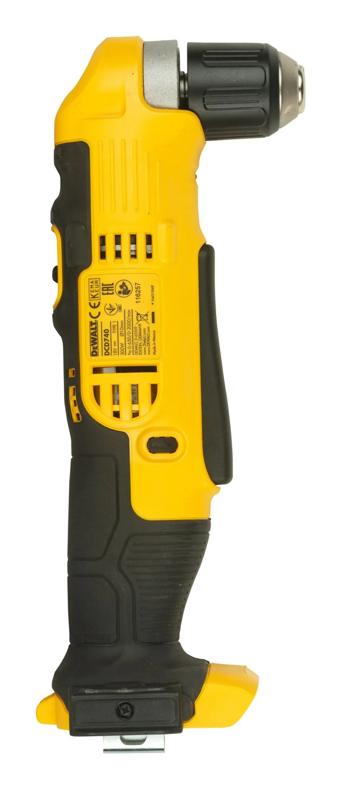 DeWALT DCD740NT-XJ - vinkelbor - ledni