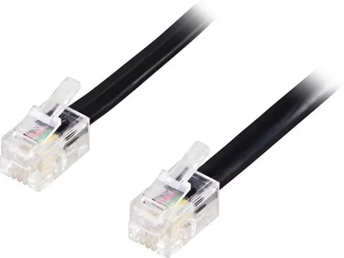 DELTACO modularkablage 4P4C(RJ9/RJ10/RJ22) 2m, svart