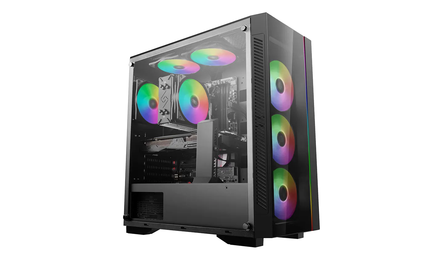 Deepcool Matrexx 55 V3 ADD-RGB 3F - miditornikotelo, ikkunalla, Musta