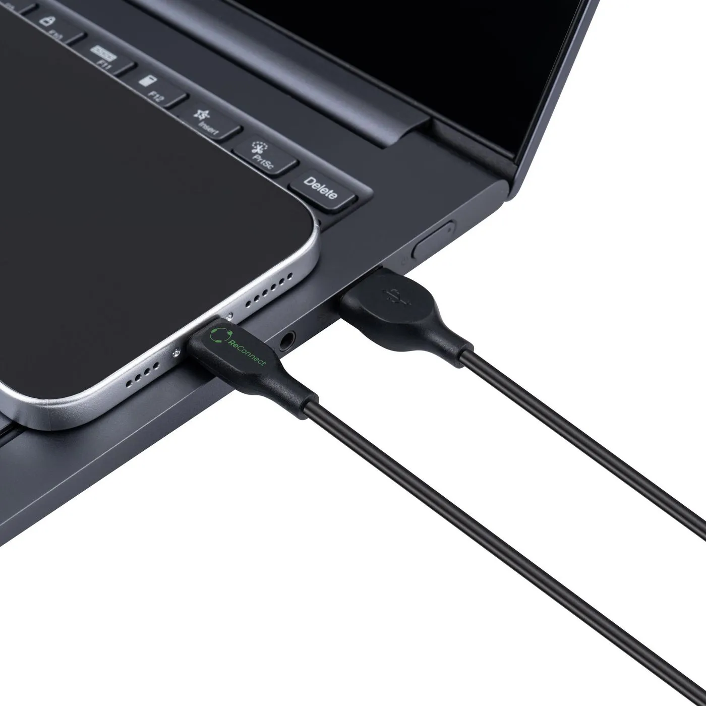 MicroConnect ReConnect ECO USB-C to USB-A cable, 1 m, Black