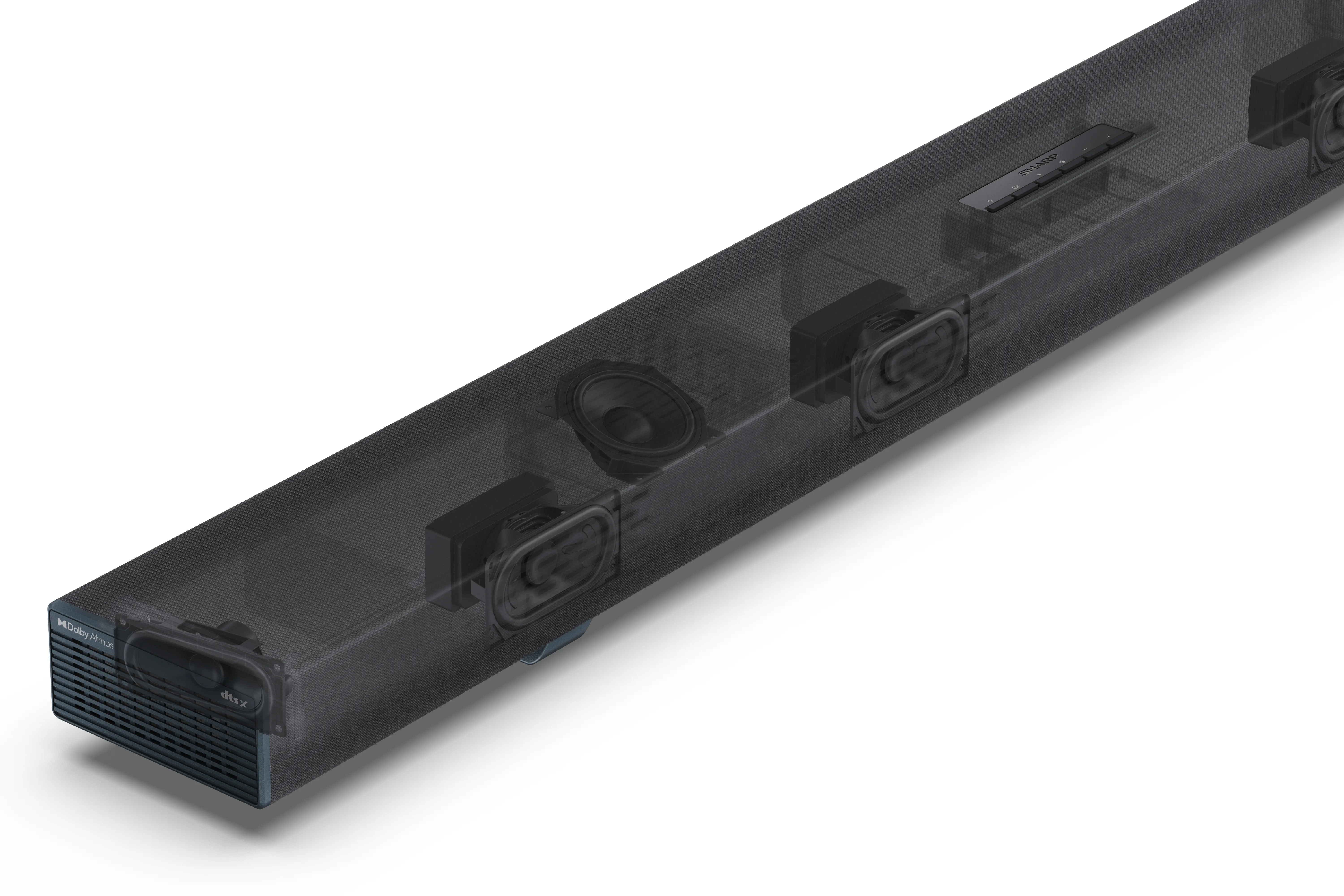 SHARP HT-SBW55121(BK), 5.1.2, Dolby Atmos soundbar -&auml;&auml;nij&auml;rjestelm&auml;, langattomalla subwooferilla, musta