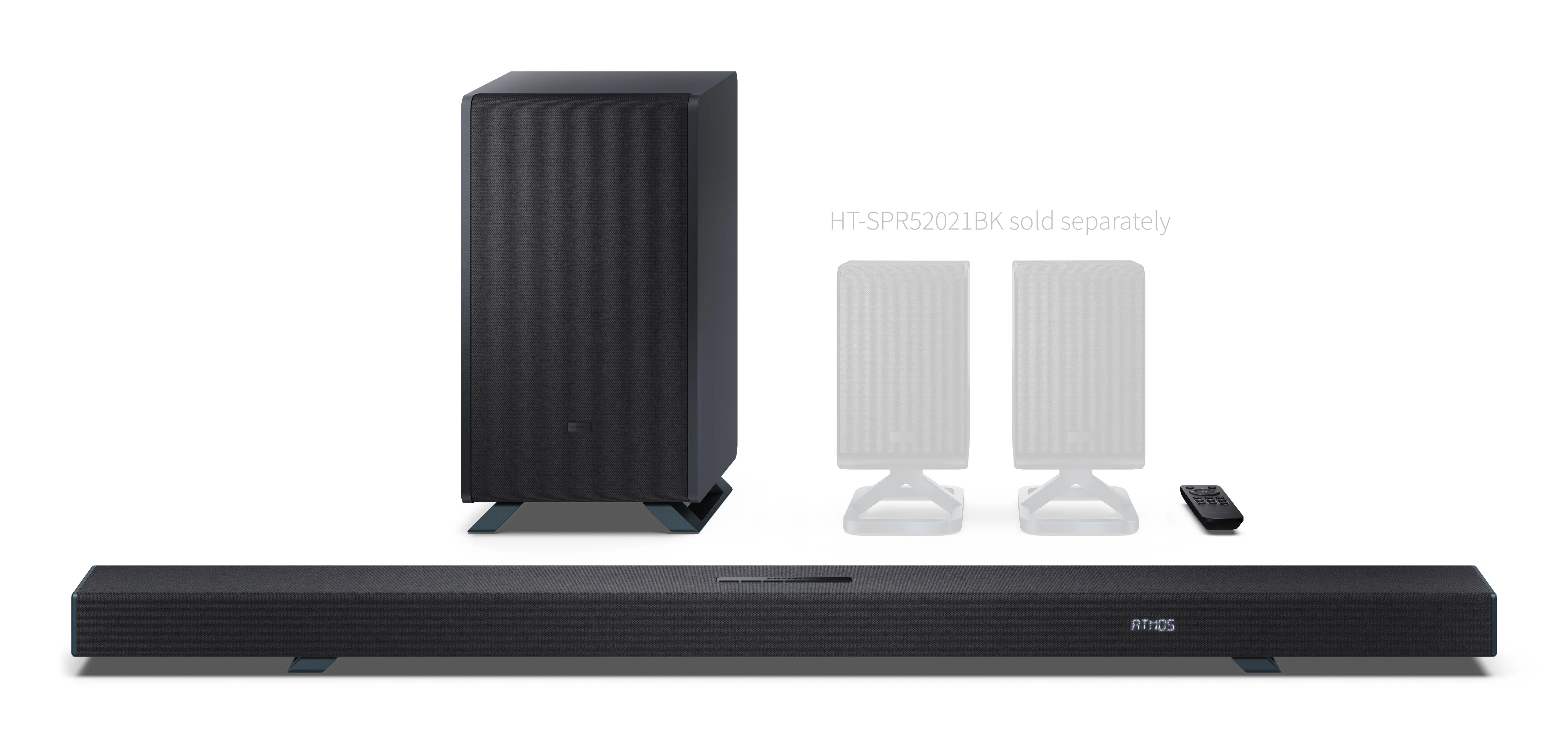 SHARP HT-SBW55121(BK), 5.1.2, Dolby Atmos soundbar -&auml;&auml;nij&auml;rjestelm&auml;, langattomalla subwooferilla, musta