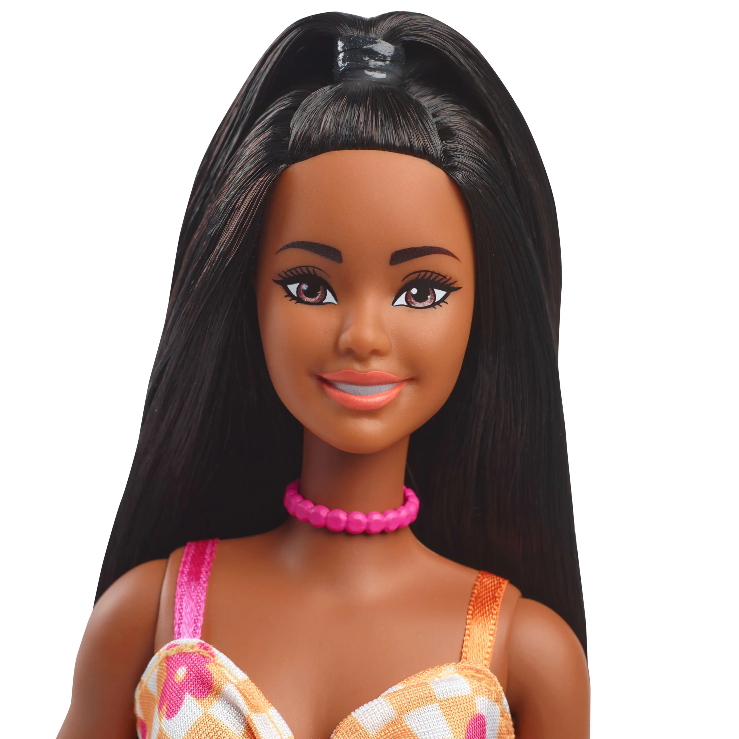 Barbie Barbie Fashionista doll in pink and orange checked dress