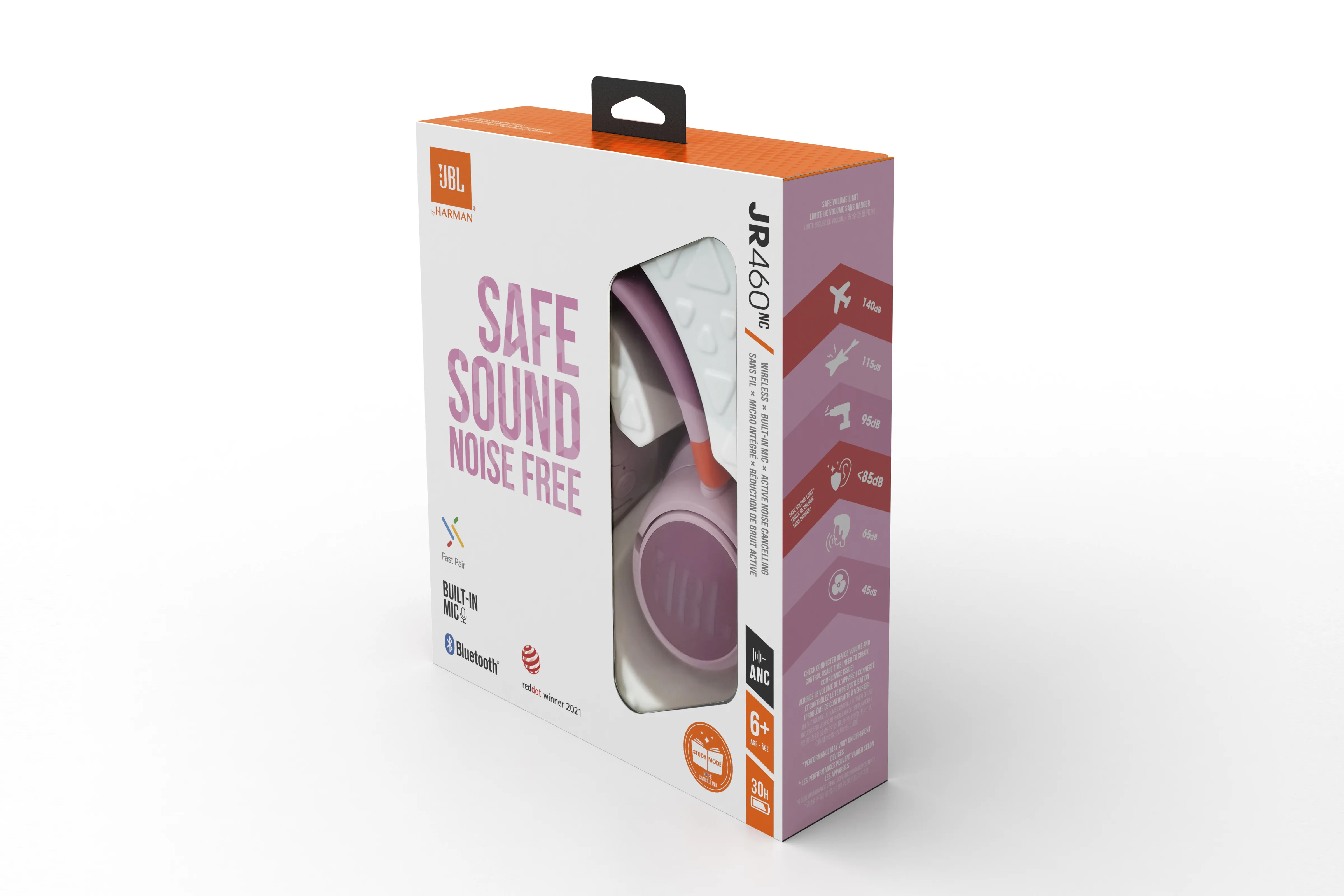 JBL JR460 Kids NC - wireless headphones, Pink