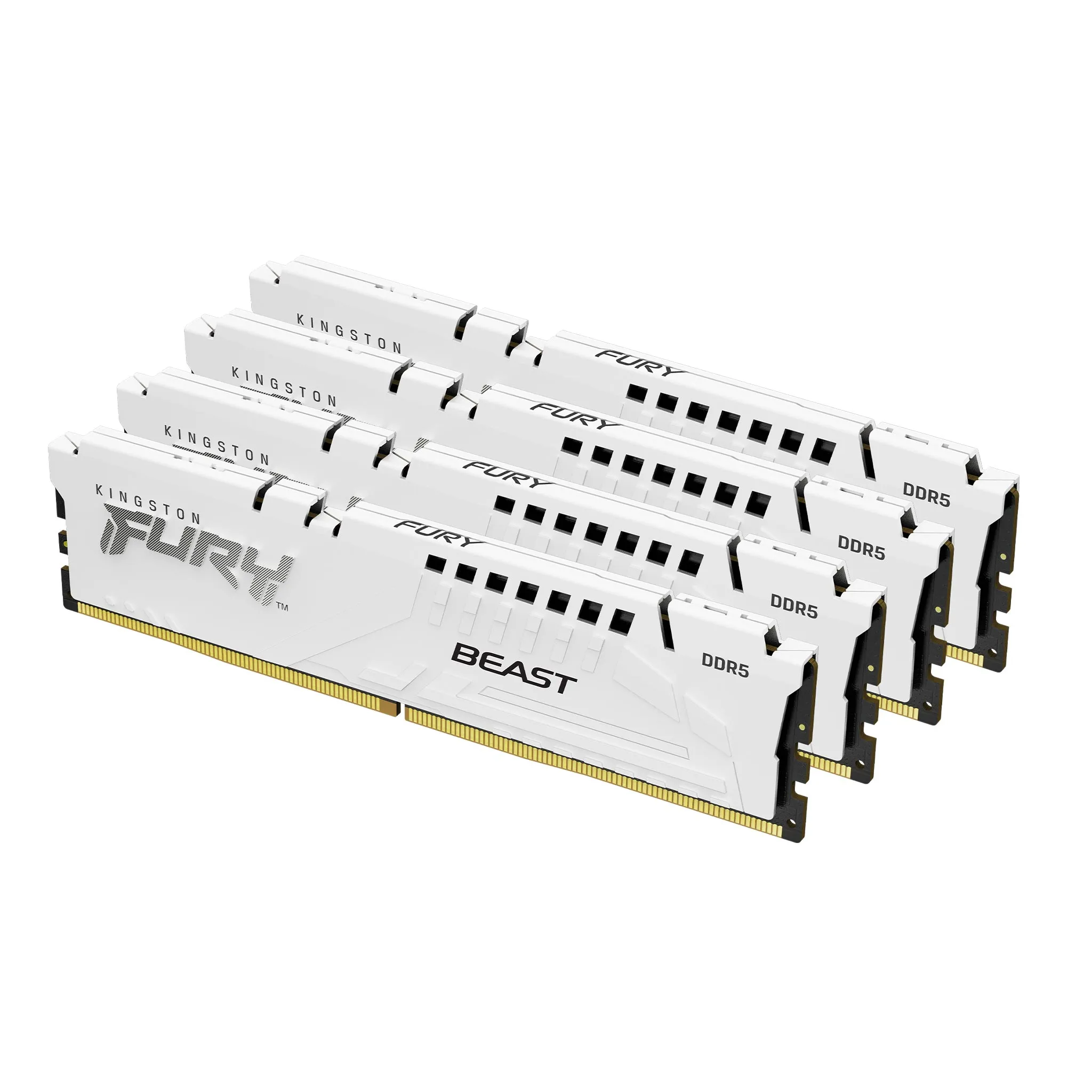 Kingston FURY Beast 128 Gt (4 x 32 Gt) DDR5 5600 MHz, CL40 -muisti, Valkoinen (XMP)