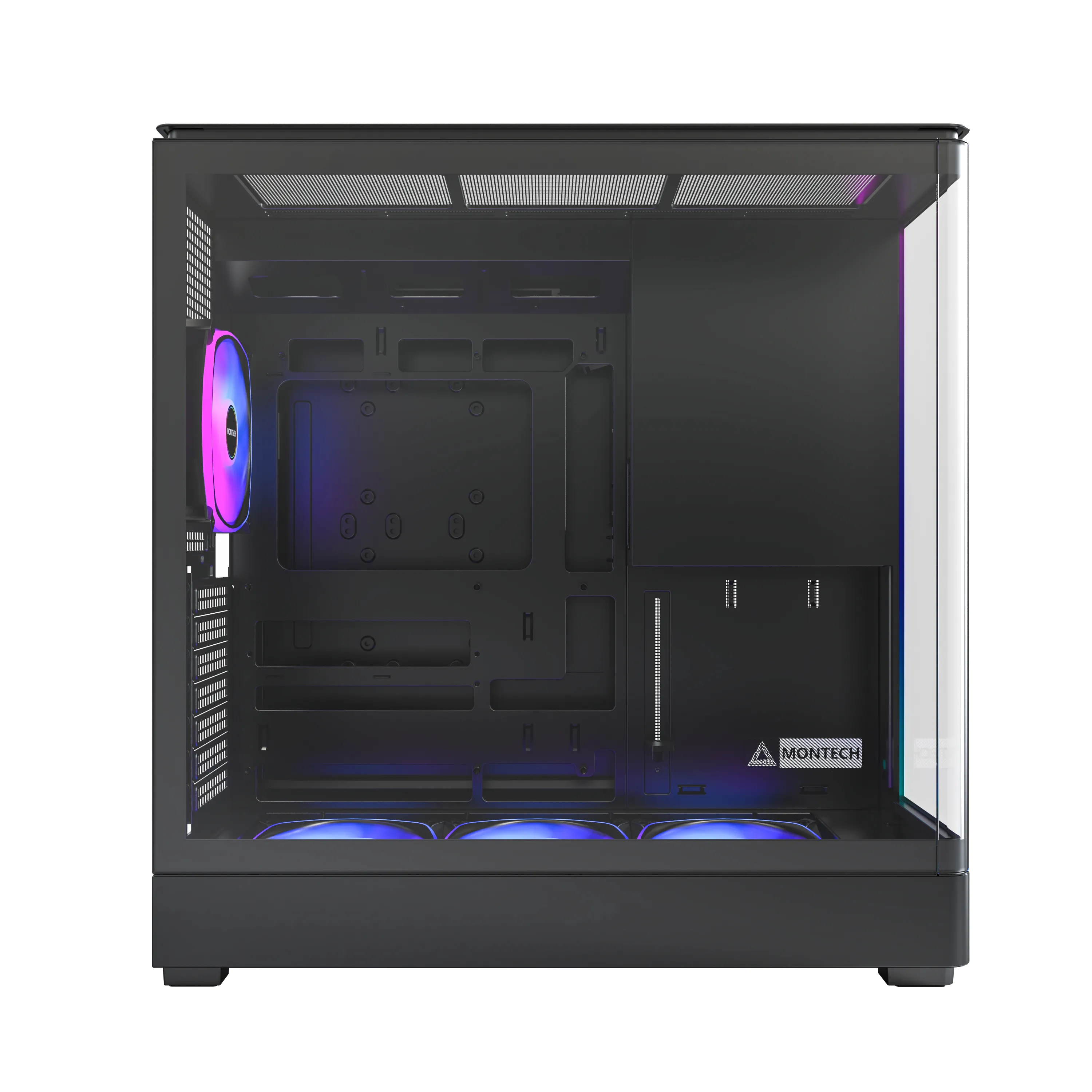 MONTECH KING 45 PRO -t&auml;ystornikotelo RGB-valaistuksella, musta