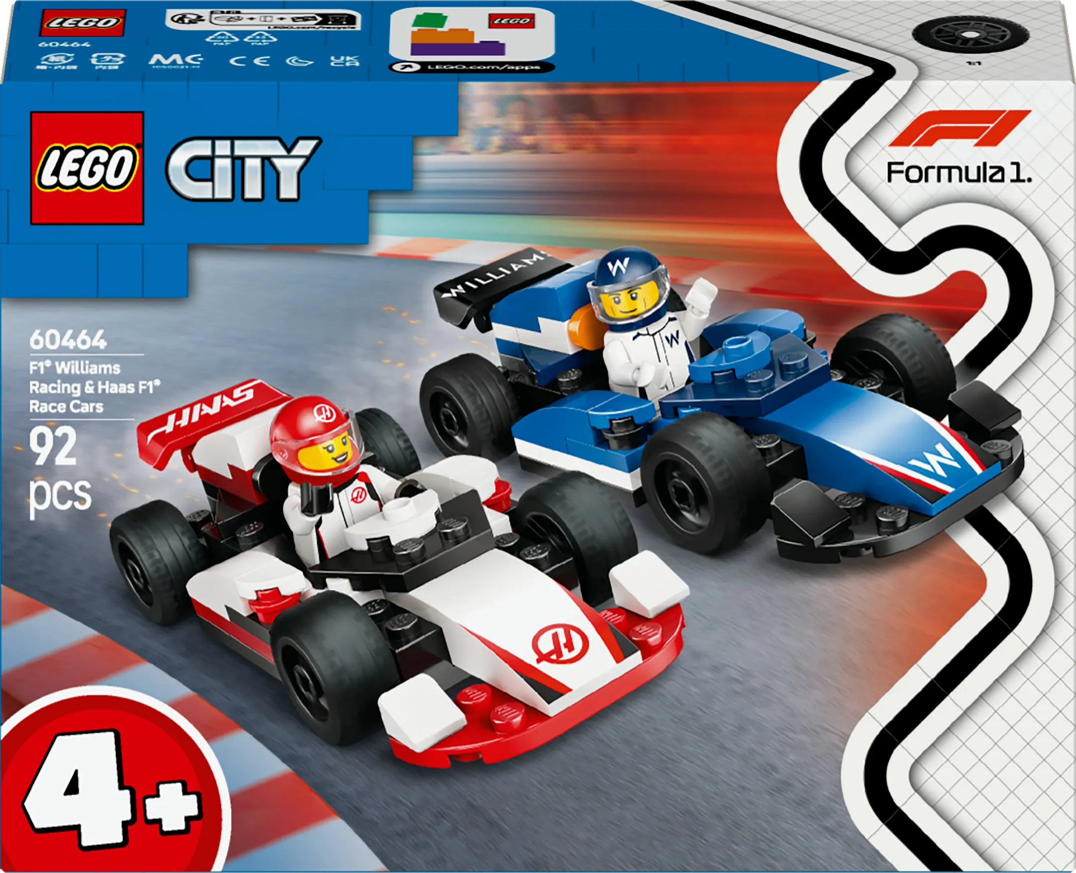 LEGO City F1-racerbilar Williams Racing och Haas F1 60464