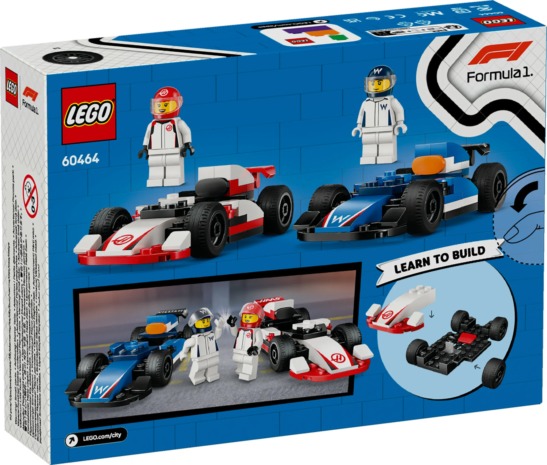 LEGO City F1-kilpa-autot Williams Racing ja Haas F1 60464