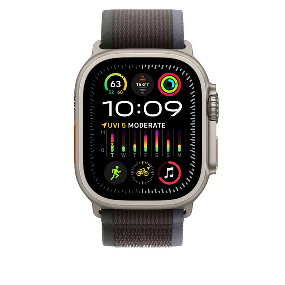 Apple Watch 49 mm Trail‑ranneke, Sininen/Musta (M/L)