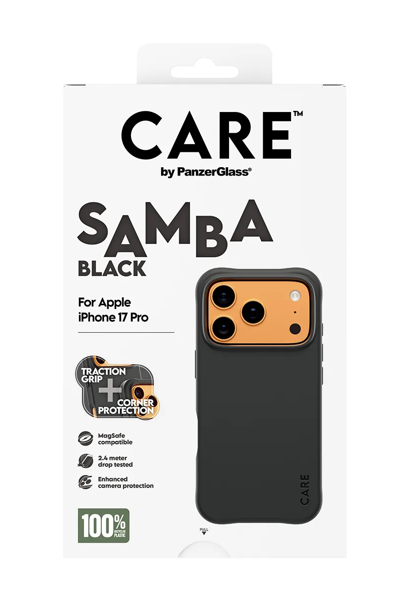 PanzerGlass CARE Samba MagSafe, iPhone 17 Pro -suojakuori, musta