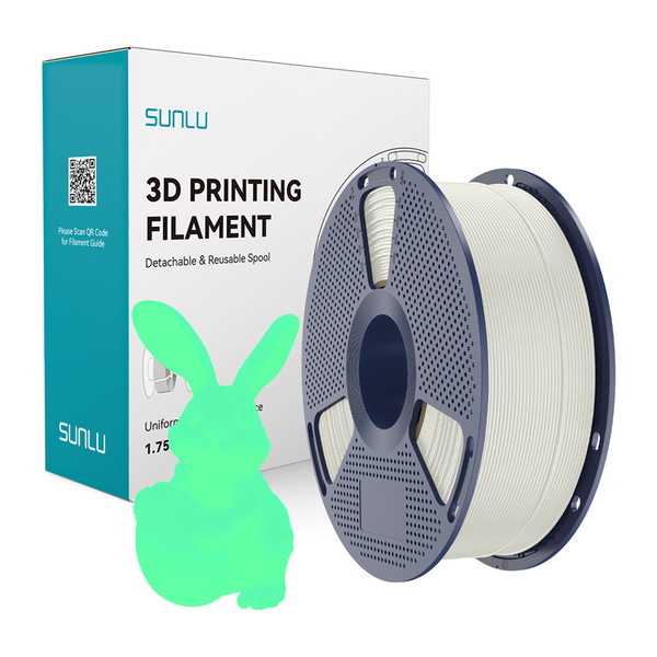SUNLU PLA 1.75 mm, 1 kg 3D Printer Filament, White-Green