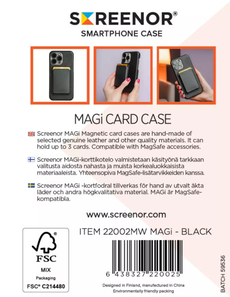 SCREENOR MAGi MAGNETIC CARD CASE BLACK