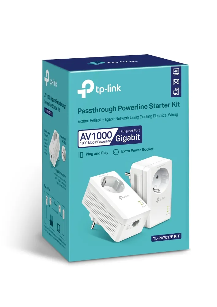 TP-Link AV1000 Passthrough Powerline Starter Kit /TL-PA7017P KIT v4